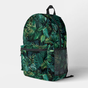 Tropical Rainforest Leaves Printed Backpack
