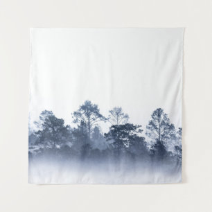 Tropical rainforest, misty silhouette, Thailand Tapestry