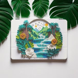 Tropical Rainforest Paper Cutout iPad Air Cover<br><div class="desc">Paper cutout of a waterfall flowing through a tropical rainforest.</div>