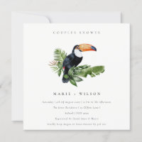 Tropical Rainforest Toucan Couples Shower Invite