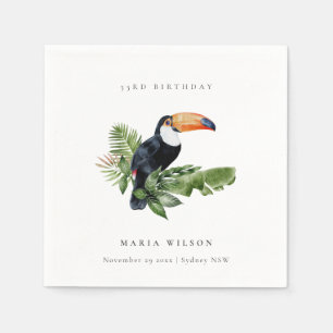 Tropical Rainforest Toucan Fauna Any Age Birthday Napkin