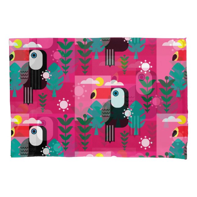 Tropical Rainforest Toucan Pillowcase (Front-Left)