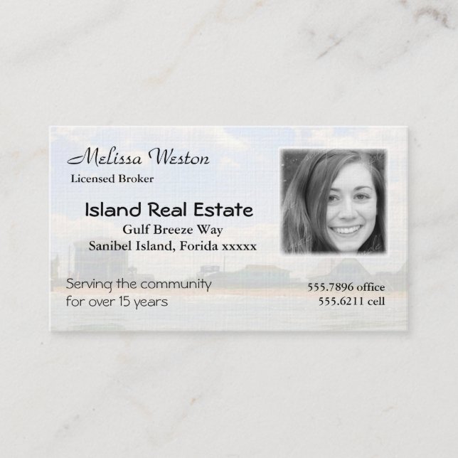 Tropical Realtor's Business Card Photo Template (Front)