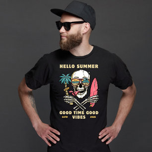 "Tropical Reaper – Beachside Skull Shroud" T-Shirt