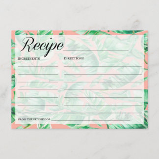 Tropical Recipe Card