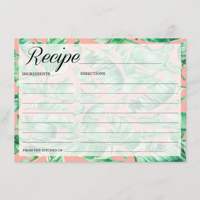 Tropical Recipe Card (Front)