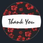 Tropical Red Elegant Hibiscus Floral Sticker<br><div class="desc">Tropical Red Elegant Hibiscus Floral Sticker. Customise with any text.</div>