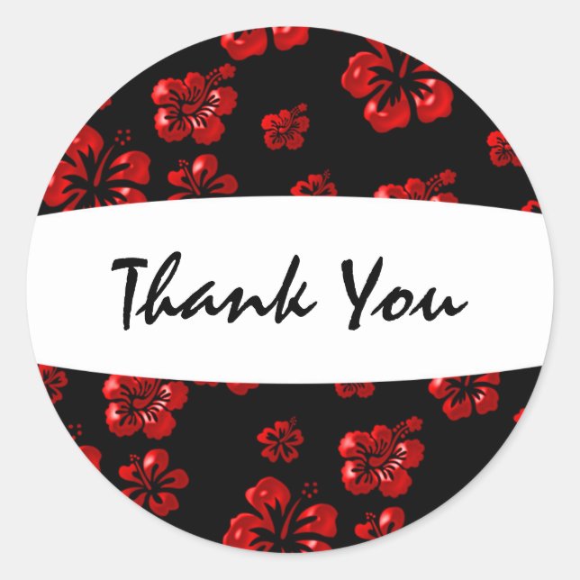 Tropical Red Elegant Hibiscus Floral Sticker (Front)