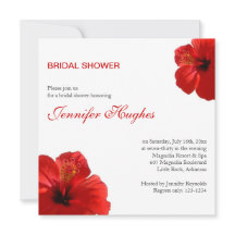 Tropical Red Hibiscus Bridal Shower