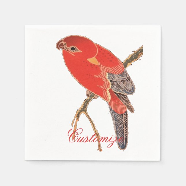Tropical Red Parrot Thunder_Cove Napkin (Front)