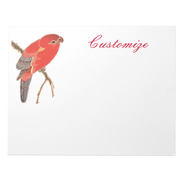 Tropical Red Parrot Thunder_Cove  Notepad (Front)
