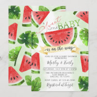 Tropical Red Watermelon Baby Shower Invitation