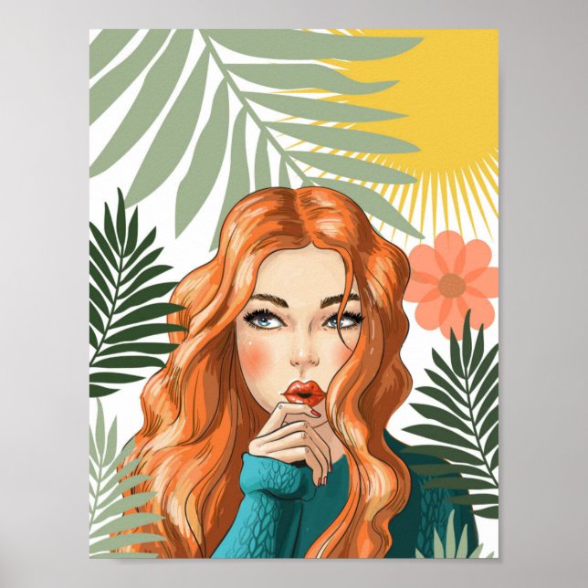 Tropical Redhead Print (Front)