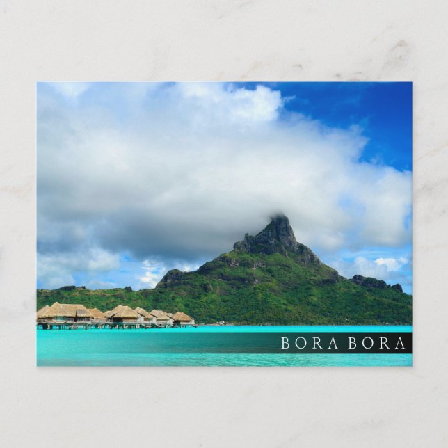 Tropical resort on Bora Bora bar postcard (Front)