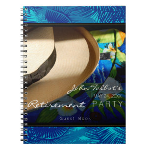 Tropical Retirement with Blue Palms GuestBook Notebook