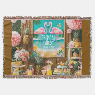 Tropical Retreat Bridal Shower Throw Blanket