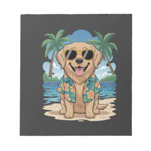 Tropical Retriever � Golden Beach Vibes Dog Notepad