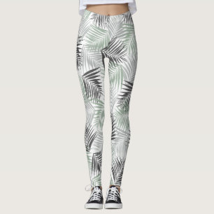 Tropical Retro Pattern #5 #palms #decor #art Leggings