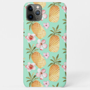 Tropical retro print on mint background iPhone 11 pro max case