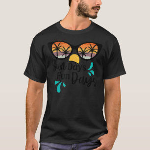 Tropical Retro Sunset A Vintage Sunglasses Beach V T-Shirt