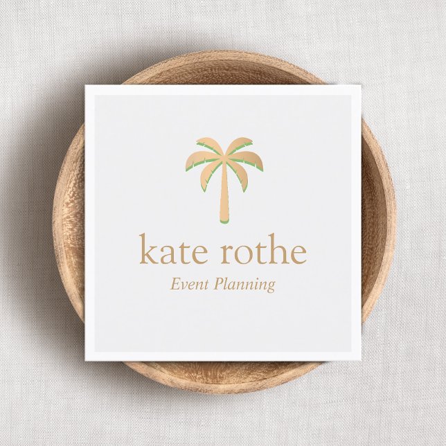 Tropical Rose Gold Palm Tree Event Planner Calling Card (Creator Uploaded)