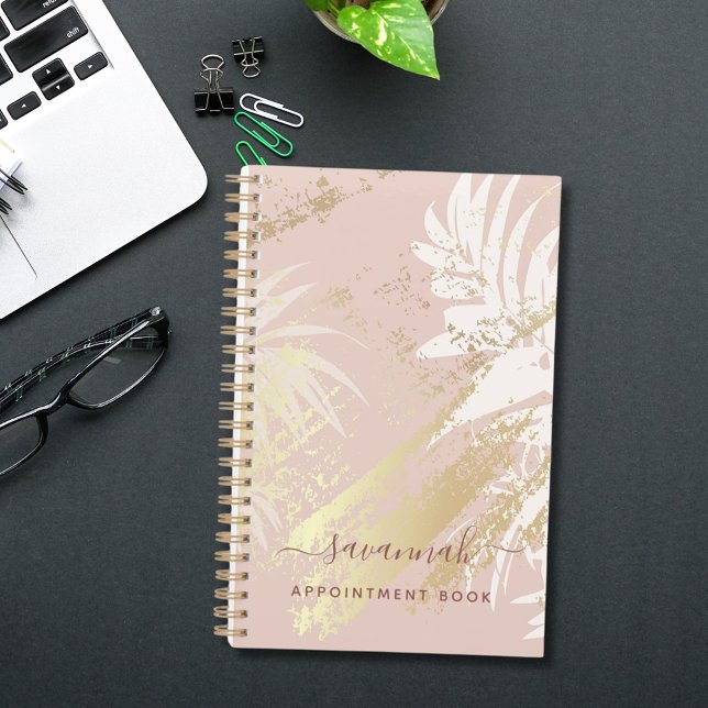 Tropical rose gold palm tree leaves 2026 planner (Creator Uploaded)