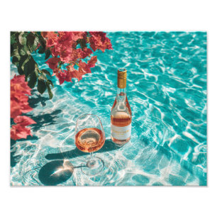 Tropical Rosé Poolside Summer Vibes Scene Photo Print