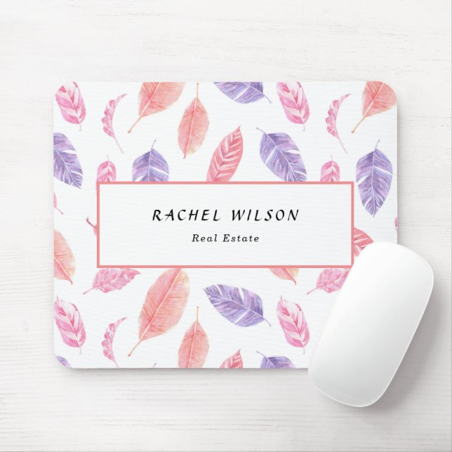 Tropical Rose White Realtor Mouse Pad (With Mouse)
