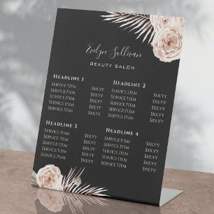 Tropical Roses Black Price List Pedestal Sign