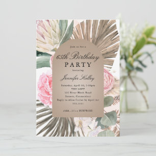 Tropical Roses, Framed Arch Boho Birthday Party Invitation