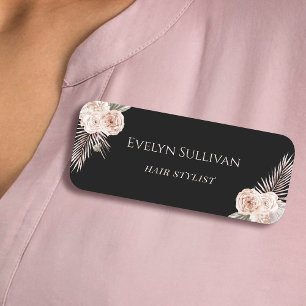 Tropical Roses Name Tag