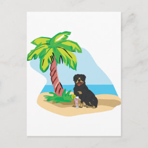 tropical rottweiler postcard