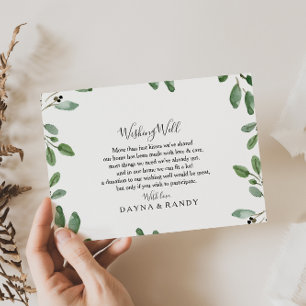 Tropical Rustic Eucalyptus Wedding Wishing Well Enclosure Card