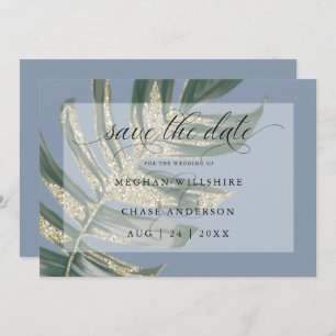 Tropical Rustic Watercolor Split Leaf Save The Dat Save The Date