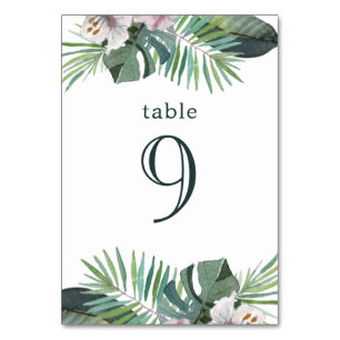 Tropical Rustic Wedding palm summer  Table Number