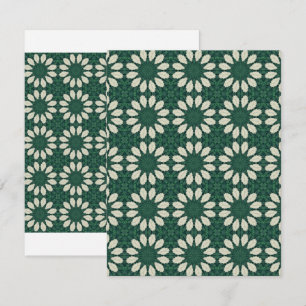 Tropical Sacramento Green and Silver Circle Patter Invitation