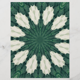Tropical Sacramento Green and Silver Leaf Mandala.