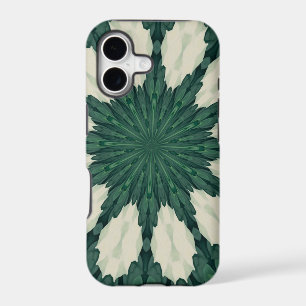 Tropical Sacramento Green and Silver Leaf Mandala.