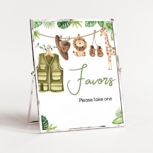 Tropical Safari Jungle Animals Baby Shower Favours Poster