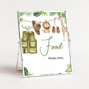 Tropical Safari Jungle Animals Baby Shower Food Poster