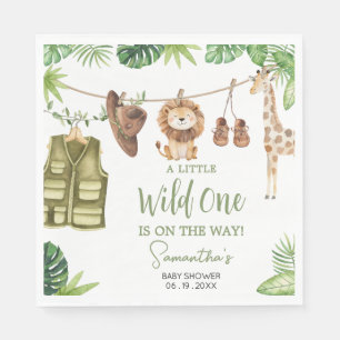 Tropical Safari Jungle Animals Baby Shower Napkin