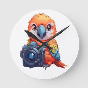 Tropical Safari Parrot Macaw Photographer Round Clock
