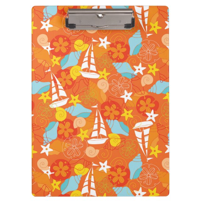 Tropical Sailboat Pattern Clipboard (Front)