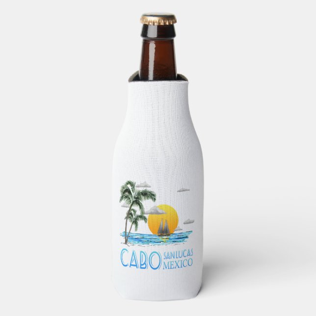 Tropical Sailing Cabo San Lucas Mexico Bottle Cooler (Bottle Front)