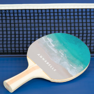 tropical sand beach ocean hot tummy modern ping pong paddle