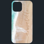 tropical sand beach ocean meditation personalised iPhone 12 pro max case<br><div class="desc">Tropical sand beach ocean personalised fun modern stylish phone casedesign.</div>
