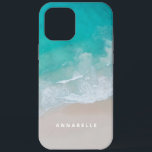 tropical sand beach ocean sunny waves modern iPhone 12 pro max case<br><div class="desc">tropical sand beach ocean sunny waves modern design.</div>