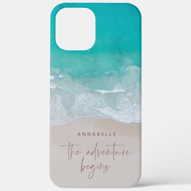 tropical sand beach ocean the adventure begins Case-Mate iPhone case (Back)