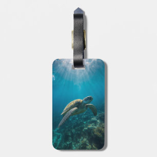 Tropical sand beach ocean the adventure begins luggage tag