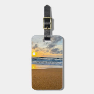Tropical sand beach ocean the adventure begins luggage tag